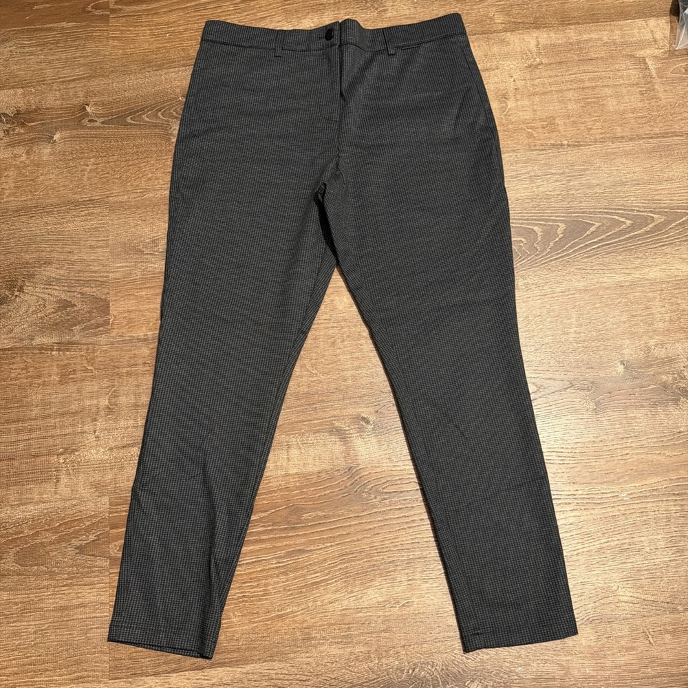 Mario Serrani Womens Large Charcoal Black Houndstooth Modern Fit Legging Pant